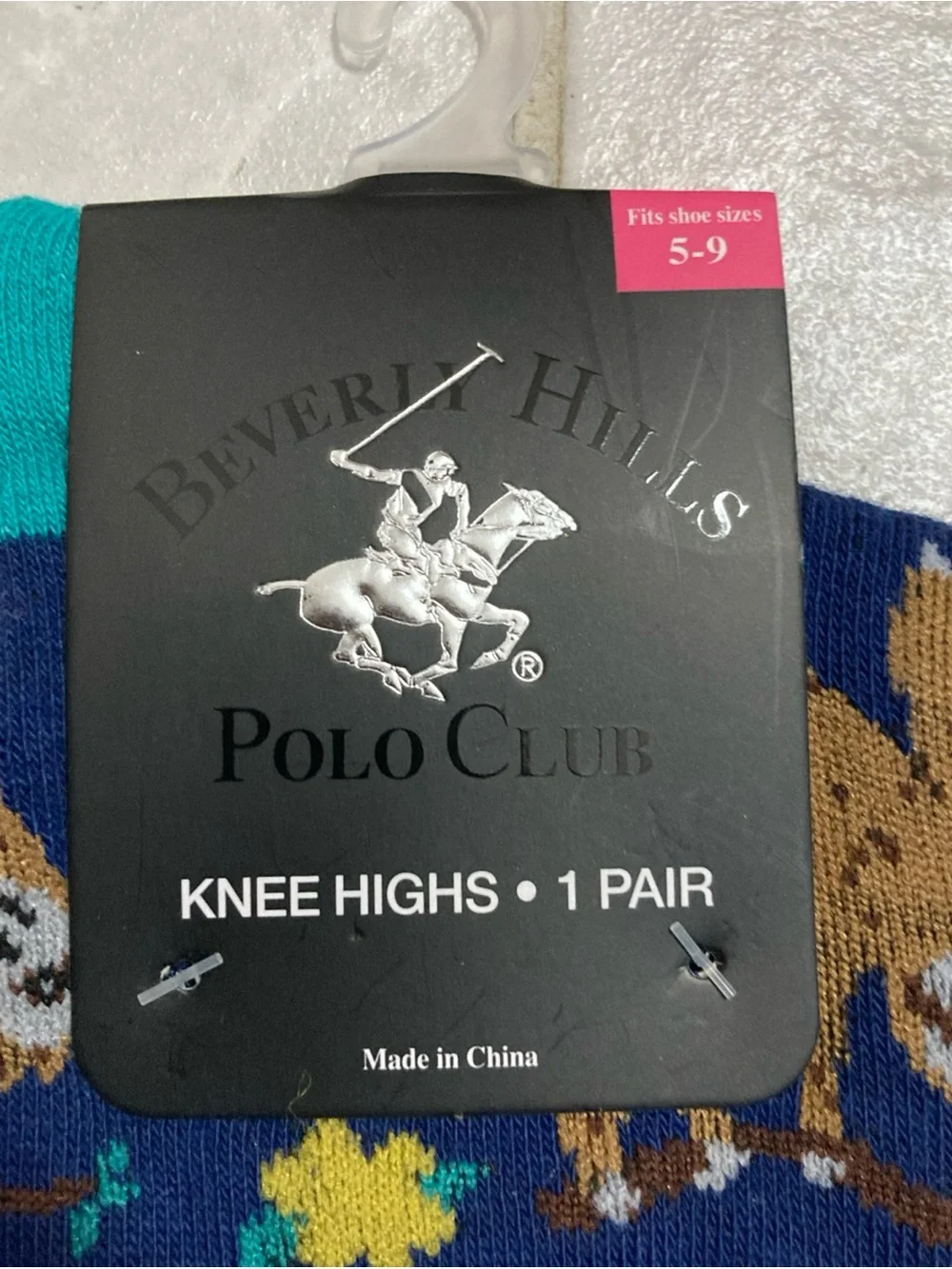 New with Tags Beverly Hills Polo Club Knee High SLOTH Socks Size 5-9